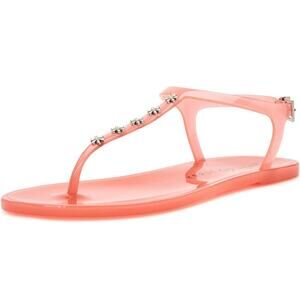 Katy Perry Geli T-strap Flat Sandals in Daisy Pink Oasis size 8 NWOB